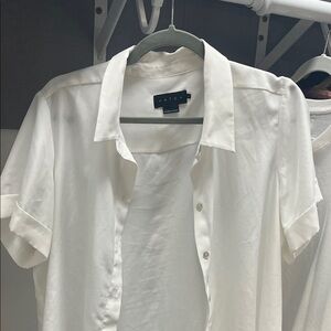 Hatch Classic maternity White Button Down Shirt